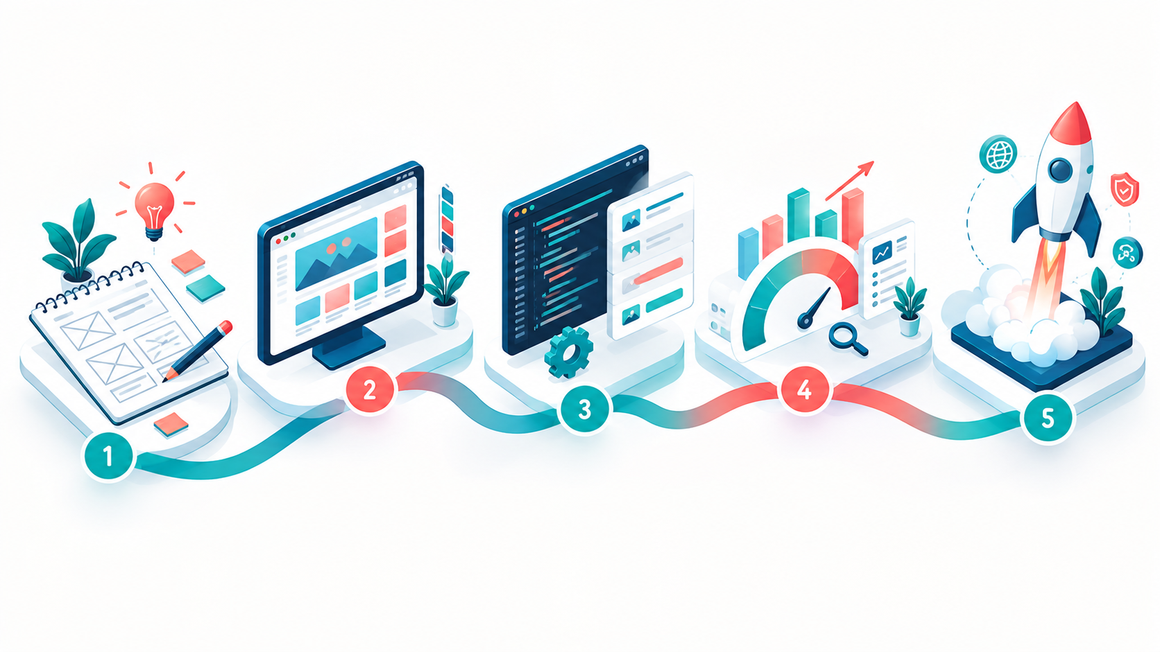 مراحل بناء موقع مخصص لدى E-Rankers من التصميم حتى الإطلاق